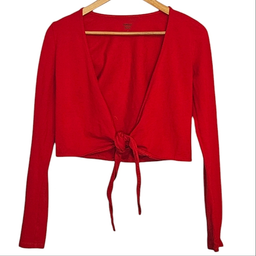 Sunday Best Cherry Red Tie Up Bolero size S